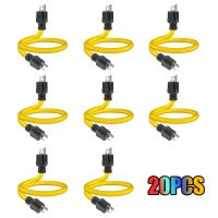 20 Piece 3 Male to Male Extension Cord Generator Adapter Cord 5-15P for Transfer Switch,12AWG 125V (2FT)