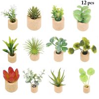 12 Pcs 3D Plastic Fridge Magnets Set Decor Lifelike Plants Magnetic Sticker For Refrigerator Message Board Magnetic Potted Plant