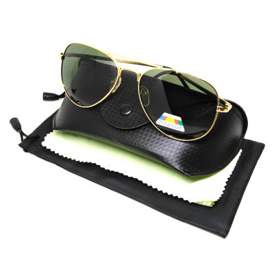แว่นกันแดด  แว่นกันแดดแฟชั่น ที่เป็น แว่นกรองแสง UV400 เลนส์โพลาไรซ์  กรอบ แว่น ทำจากสแตลเลส สีทอง แว่นเขียว จาก ร้าน แว่นตา CheappyShop