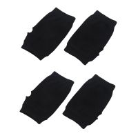 4X Black Elastic Combed Cotton Fingerless Gloves for Women