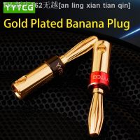 【CW】♗  YYTCG 4pcs Banana 4mm banana plugs gold plated Jack match with binding post