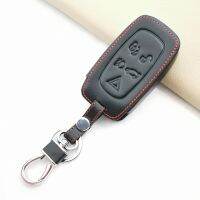 ☼ Leather Car Key Case Cover Fob for Land Rover Discovery 4 for Range Rover Sport Vouge 2009 2010 2011 2012 Shell Set Accessories