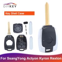 เคสกุญแจรีโมตสำหรับ Ssangyong Actyon Kyron Rexton Korando ใหม่เคสใส่กุญแจรีโมท2ปุ่ม ruiyan