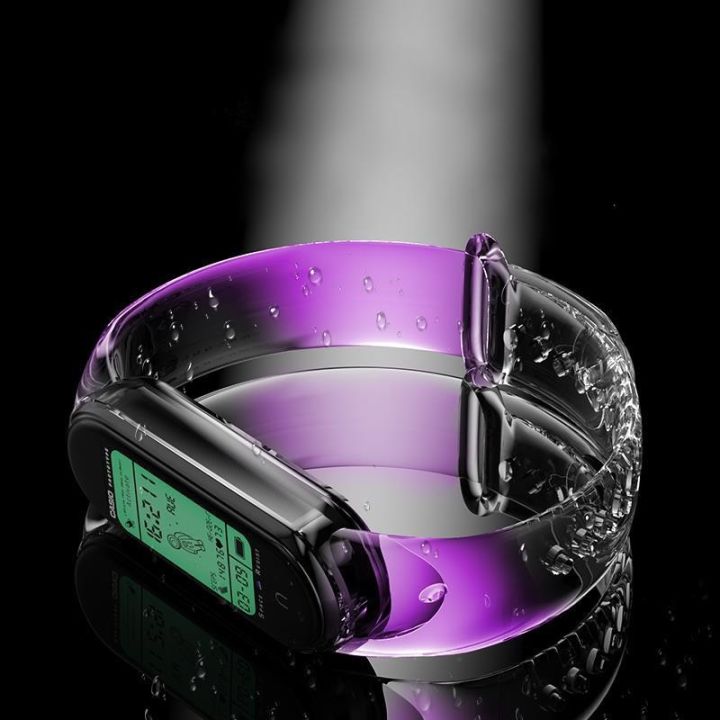 สายรัดโปร่งใสสำหรับ-xiaomi-mi-band-7-6-4-5-3-เปลี่ยนสีในแสงแดดสายนาฬิกาสร้อยข้อมือ-mi-band-7-4-5-6-smartwatch-band