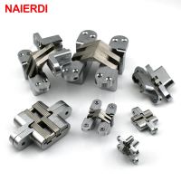 NAIERDI-4014 304 Stainless Steel Engsel Tersembunyi 13X45 Mm Tak Terlihat Tersembunyi Lipat Engsel Pintu dengan Sekrup untuk Perangkat Perabot