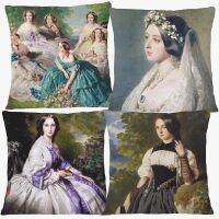 Oil Painting Queen Victoria Cushion Covers European Vintage Style Woman Lady Duchess In Court Dress Art Pillow Case Drawing Painting Supplies