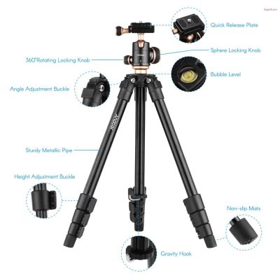 Fayshow Andoer Q160Sa ขาตั้งกล้องสามขาพร้อมกล้องดิจิตอล Panoramic Ballhead ปรับระดับได้ขนาดพกพาสําหรับกล้อง Dslr