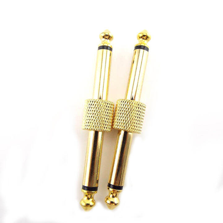 qkkqla-2pcs-6-35mm-6-5mm-male-jack-plug-mono-audio-adapter-plug-connector-guitar-effect-pedals-instrument-convert-patch-adaptor