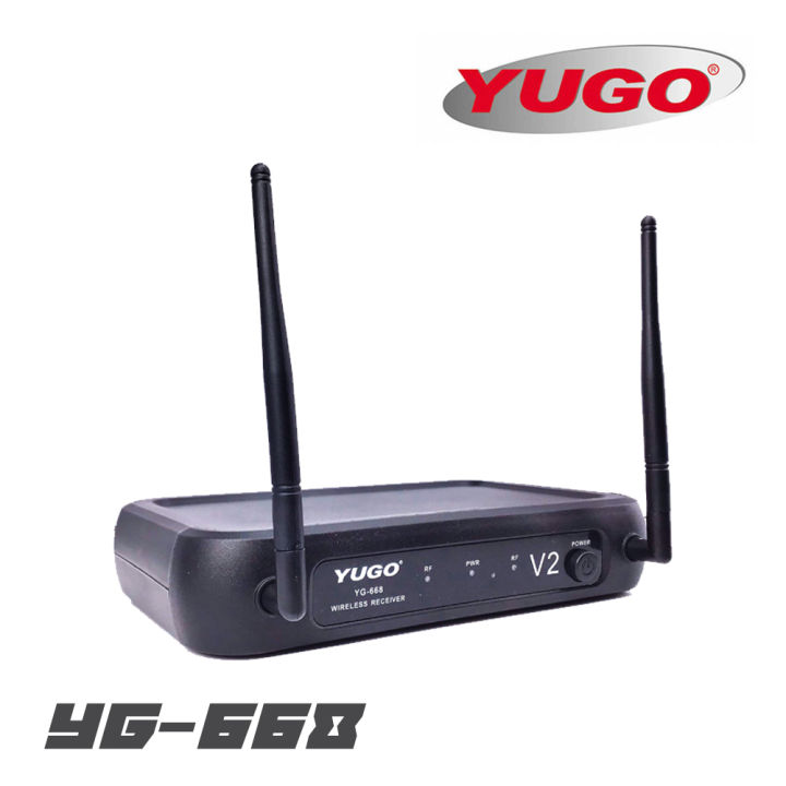 yugo-yg-668-ไมค์โครโฟนไร้สาย-คลื่นความถี่-vhf-เสียงดีเสียงใสคมชัด-สามารถรับสัญญาณได้ไกลถึง-100-เมตร-สินค้าใหม่แกะกล่อง-รับประกันสินค้า-1-ปี