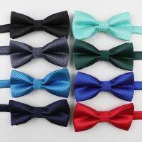 เด็กโพลีเอสเตอร์ Bowtie คลาสสิกสีทึบผีเสื้องานแต่งงานเนคไทเด็กชุด Tuxedo Dicky Pet Bow Tie-BIANO