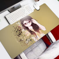 Japan Anime Cute Girl Cartoon Large Gaming Mousepads Keyboard Mouse Pad Computer Anime Cute Gamer Tablet Desk Non-slip Mousepad with Edge Locking XL Office Play Mice Mats 90x40CM