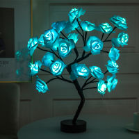 Led lamp Rose Flower Tree Warm White 24 Led USB Battery Powered Decorative LED Table Lights For Party Wedding Holiday Decoration