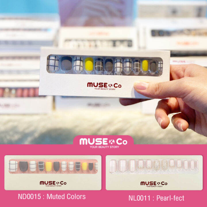 เล็บปลอม-เล็บเจลปลอม-muse-amp-co-nail-tips-เแบรนด์ดังจากญี่ปุ่น-1กล่อง-มี-24-ชิ้น