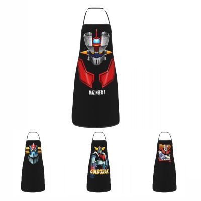 Custom Bib Mazinger Z Anime UFO Robot Apron Men Women Unisex Adult Chef Cooking Kitchen Tablier Cuisine Gardening