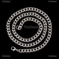 Plusflower Size 4-6mm Mens Necklace Stainless Steel Cuban Link Chain Hip Hop Jewelry Gift