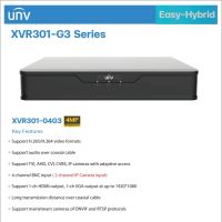 UNIVIEW เครื่องบันทึก 4 ช่อง รุ่น XVR301-04G3 รองรับความละเอียดสูงสุด 4 ล้านพิกเซล รองรับ IP 2 ช่อง