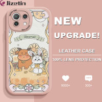 Jizetin เคสหนังสำหรับ Xiaomi MI 11 Lite 11 Lite 5G 11 Lite 5G NE ความรู้สึกบางผิวการ์ตูนสัตว์หลังหนังเคสนิ่มซิลิโคน PU ปกหนังเคสโทรศัพท์