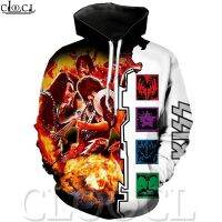 HX แฟชั่นร็อค KISS วง 3D พิมพ์ Hoodie ผู้ชายผู้หญิงกีฬาสวมใส่ฤดูใบไม้ร่วงแขนยาวลำลอง Hoodie ด้านบน Drop Shipping