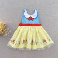 Girls Anna Elsa Sofia Snow White Apron Dresses Kids Summer Cotton Straps Feeding Princess Costume Mickey Children Cosplay Dress