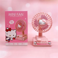 Kawaii Sanrio คิตตี้แมวสก์ท็อปพัดลมขนาดเล็ก Mymelody Kuromi Cinnamoroll นักเรียนแบบพกพา Usb ชาร์จลมขนาดใหญ่มินิพัดลม