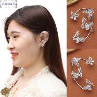 JIEYONGRANL ของขวัญแฟชั่น เครื่องประดับ ไม่เจาะ ไม่เจาะ ต่างหู Tragus Ear Wrap Rhinestones Ear Cuff