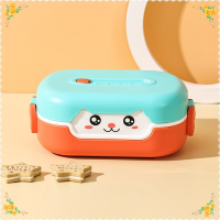 CHUN 700ml การ์ตูนแบบพกพา Double Layer Bento BOX leak-proof Student Lunch BOX