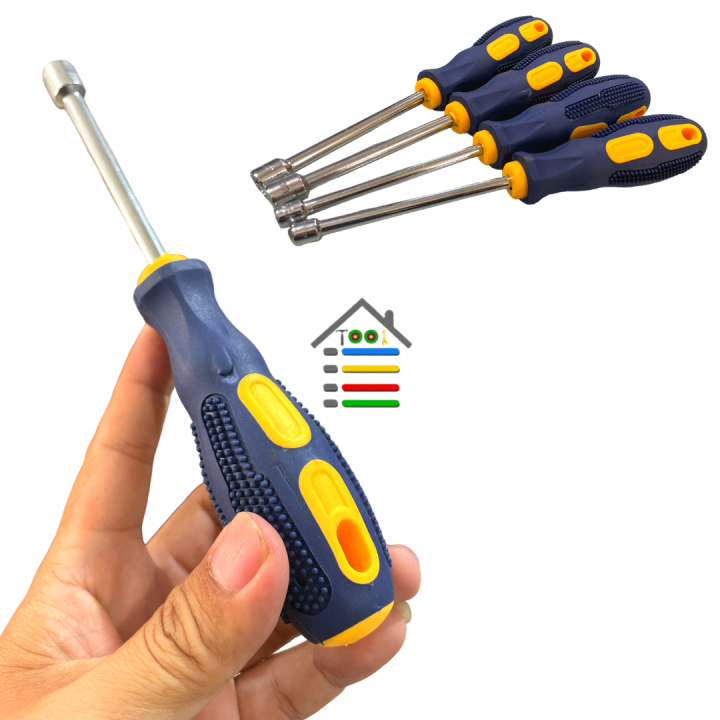 Obeng Karet Kepala Hexagonal Chrome Vanadium Hex Nut Key Hand Tool Screwdriver M M