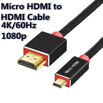 Adaptor kabel HDMI mikro Shuliancable 4K 60Hz 1080P kabel kepang Audio Ethernet untuk kamera HDTV PS3 XBOX PC 1m 2m 3m