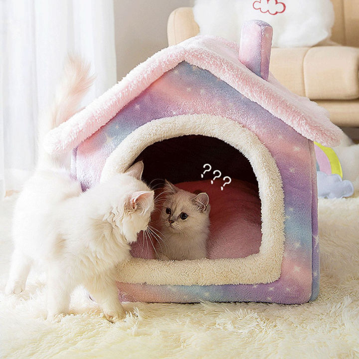 detachable-dog-house-cat-bed-pet-bed-semi-enclosed-dog-house-cat-bed-pet-house-pink-starry-pet-house-plush-sleep-pet-nest-sml