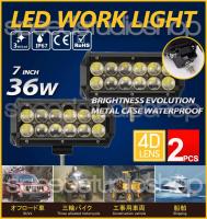 Speed Studio ไฟตัดหมอก ไฟสปอร์ตไลท์ LED 12 ดวง 4D Lens Light Bar ออฟโรด 4WD ATV เรือ 3600 lumen 2 ชิ้น 12V, 24V