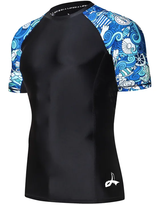 LAFROI Compression Fit Swimsuit Rash Guards UPF 50+ Baselayer Short