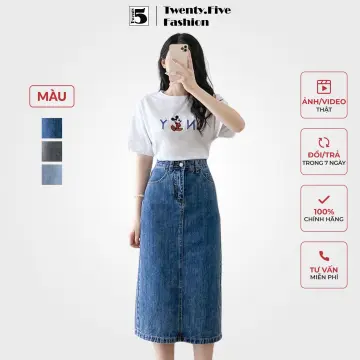 Mua Chân Váy Nữ Chân Váy Jean Nữ Rách Chân Váy Nữ Cạp Cao Tôn Dáng Trẻ  Trung Năng ĐộngThương Hiệu Chandi Mã CV01  Xanh  S tại CHANDI OFFICIAL  STORE  Tiki