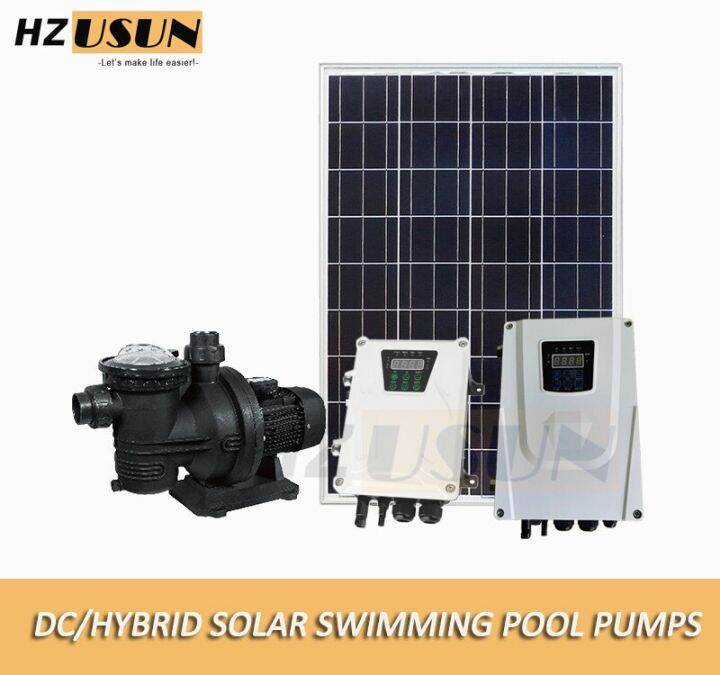 Hybrid Solar Pool Pump System With Flow Meter Controlled AC/DC 24/7 Operation 2HP Utility Grid