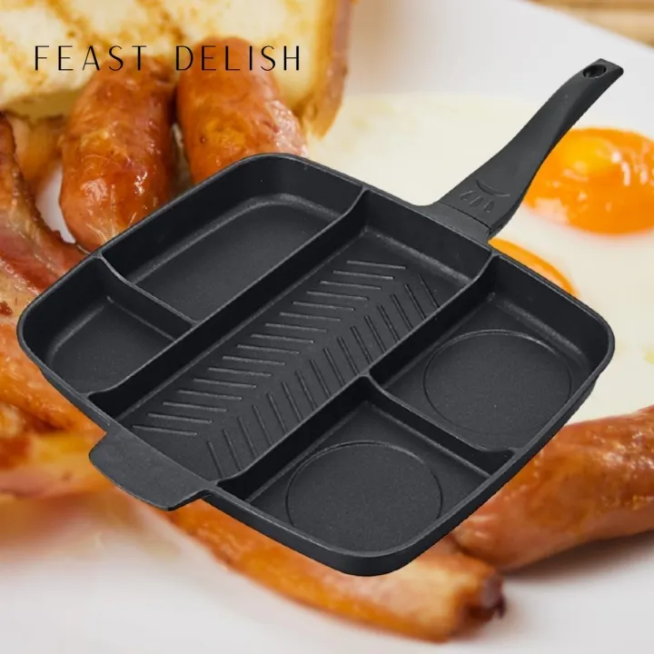 Feast Delish 5 in 1 Frying Pan Magic Grill Pan Master Pan NonStick