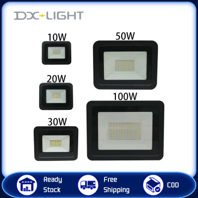 DX-LIGHT ไฟฟลัดไลท์ LED 10W 20W 30W 50W 100W คุณภาพสูงสปอตไลท์ไฟ LED สว่างมากโคมไฟกันน้ำ IP68