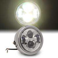 6.5" Motorcycle LED Projection Retro Cafe Racer Headlight High Low Beam For Harley Bobber Choppers Custom Honda Yamaha