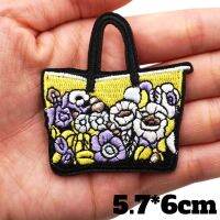 ▥卐 AA12 22 Cartoon Mini Lady Bags Embroidered Patches Cute Fruits Badge with Iron on Backing for Clothing Applique