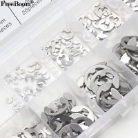 ▦ 120/200Pcs 304 Stainless Steel Stainless Steel E Clip washer Assortment Kit Circlip retaining ring for shaft M1.5 M10