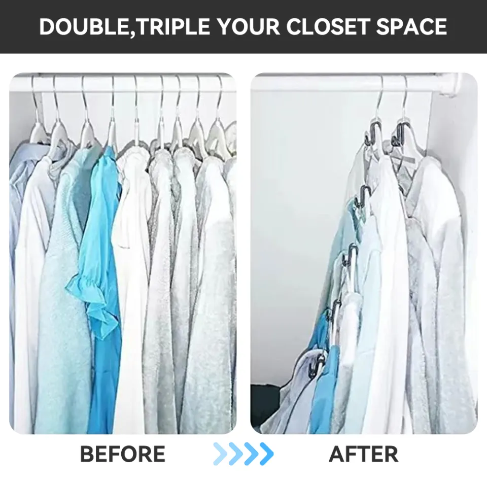 10 Pcs Clothes Hanger Connector Hooks Shaped Space Saving Hanger