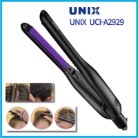 UNIX UCI-A2929เหล็กหนีบผมเรียบยืดผมดัดปริมาณรากเหล็กแผ่นความร้อนเซรามิก1ซม. ควบคุมอุณหภูมิขั้นตอนการหมุนรหัส360