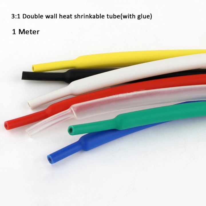 1Meter 1.6mm 2.4mm 3.2mm 4mm 4.8mm-7.9mm Dual Wall Heat Shrink Tube 3:1 Ratio Adhesive Lined with Glue Tubing Wrap Wire Cable Cable Management