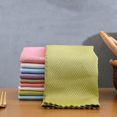 ผ้าเช็ดทำความสะอาดกระจกแปรงทำความสะอาดหน้าต่างผ้าผ้าซับน้ำไมโครไฟเบอร์ผ้าเช็ดฝุ่นผ้าเช็ดโต๊ะ