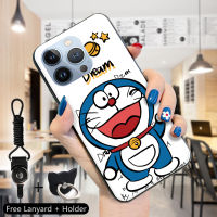 เคส Case4you สำหรับ iPhone 15 Pro Max 15 15 Pro แหวนใส่นิ้วสายคล้องคอลายการ์ตูนโดราเอมอนน่ารักเคทีปลอกอ่อนแมวเคสเคสโทรศัพท์ป้องกัน TPU ยางซิลิโคนกันกระแทกสำหรับเด็กผู้หญิงเด็กผู้ชาย