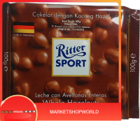 Milk Chocolate &amp; Whole Hazelnuts Ritter Sport 100 G. (พร้อมส่ง)....