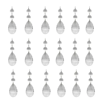 20Pcs Chandelier Crystals,Clear Teardrop Crystal Chandelier Pendants Parts Beads,Hanging Crystals For Chandeliers