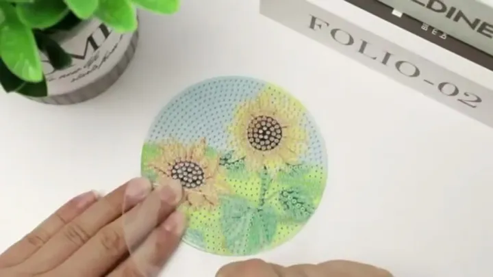 8pcs Round Sunflower Diamond Painting Coaster Set Handmade Diy Diamond Art  Coasters With Holder For Beginners