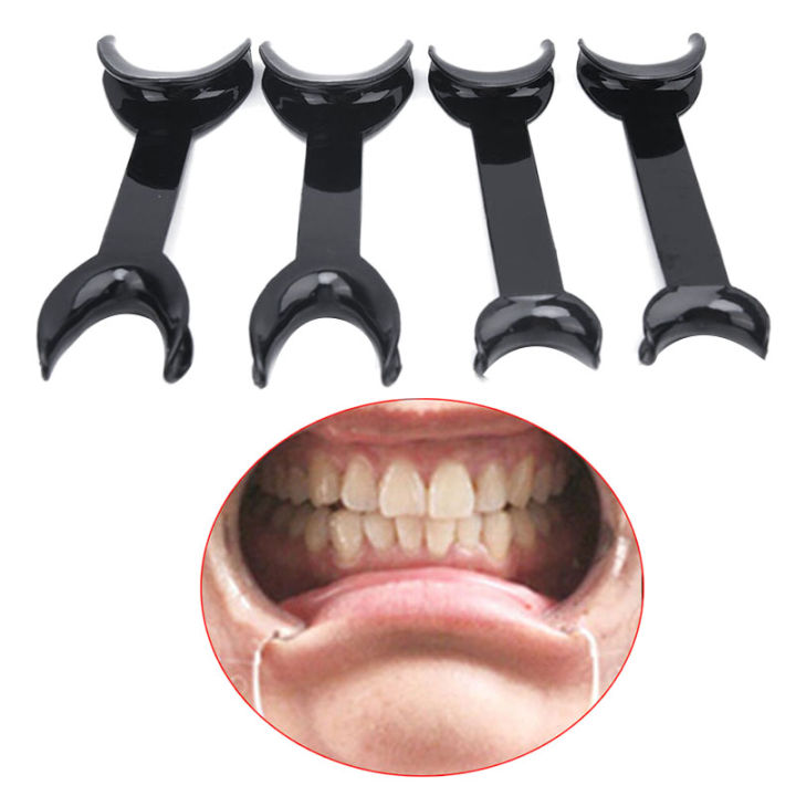 4pcs Black T Shape Mouth Openers Intraoral Cheek Lip Retractor Opener