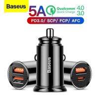 Baseus QC3.0 30W ที่ชาร์จโทรศัพท์ในรถยนต์ แบบ 2 พอร์ต USB + Type-C 5 V/5 สูงสุด อุปกรณ์สำหรับชาร์จในรถยนต์  ที่ชาร์จในรถ typ c อะแดปเตอร์ชาร์จ