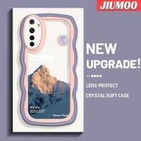 เคส JIUMOO สำหรับ Realme 6 6S Narzo เคสแฟชั่นสโนว์พีคสโนว์ดีไซน์ใหม่โคโลร์ขอบคลื่นนุ่มเคสมือถือกันกระแทกแบบใสสร้างสรรค์เคสโปร่งใสลายกล้องถ่ายรูปซิลิกาเจลฝาครอบป้องกัน