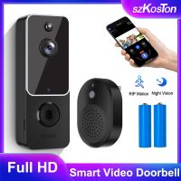 ♗ Wireless WiFi Video Doorbell Camera with AI Smart Human Detection HD Outdoor Door Bell Intercom Smart Home Security Protection